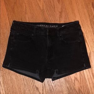 American Eagle distressed black shorts